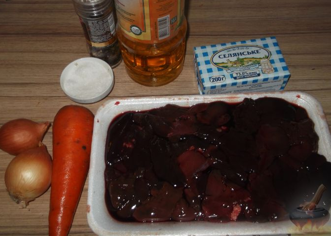 Ингридиенты для приготовления паштета из куриной печени