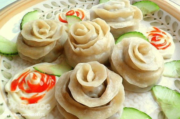 Манты розочкой