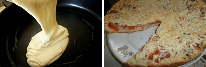 Мгновенное тесто на сковороде
