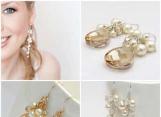 Весільні сережки ручної роботи