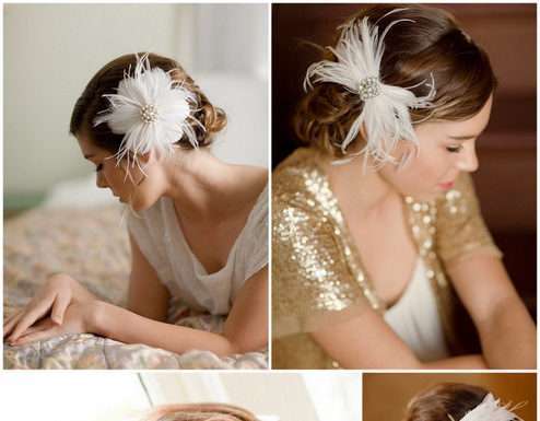 Прикраси для волосся з квітами і пірям від LoBoheme