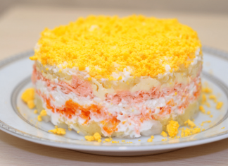 Салат мімоза – рецепт з консервою, класичний, з покроковими фото!