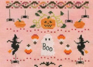 Вишивка на хеллоуїн хрестом: схема