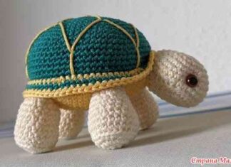 Черепашка по мк тані гончарової (вперше в’яжу гачком)